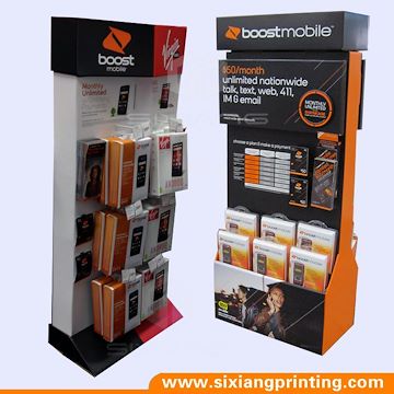 厂家供应电子产品纸展示架 手机展示架 出口纸货架